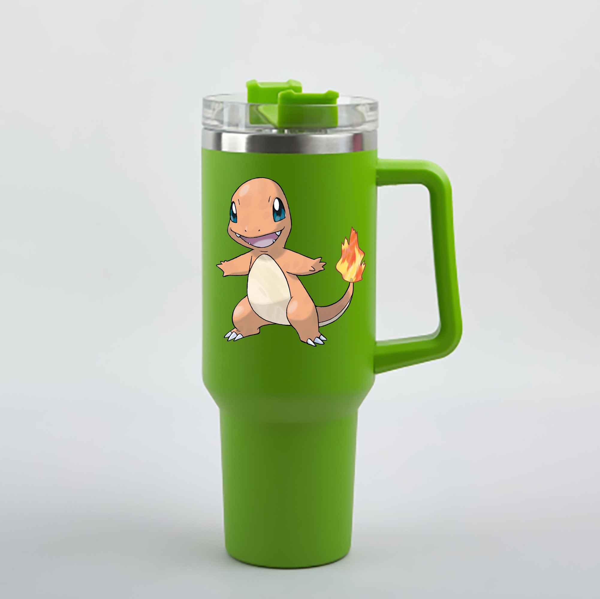 （画像用） ポケットモンスター Pokémon 1200mL車用タンブラー - クリスタルステッカー（プラスチックストロー付き）